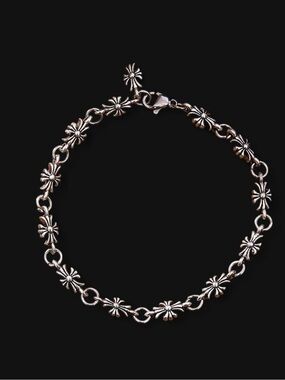 Men's Silver Daisy-Link Bracelet with Lobster Clasp